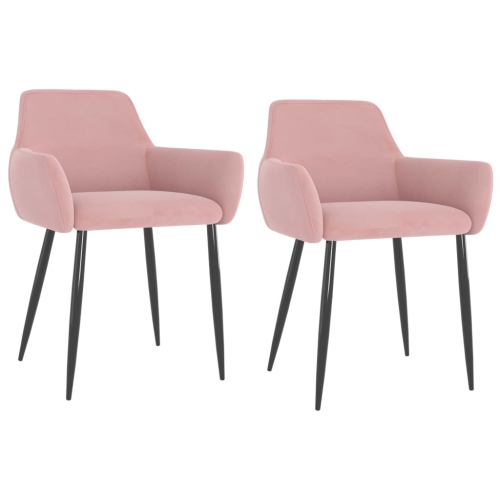VIDAXL  Dining Chairs 2 PCs Velvet In Pink