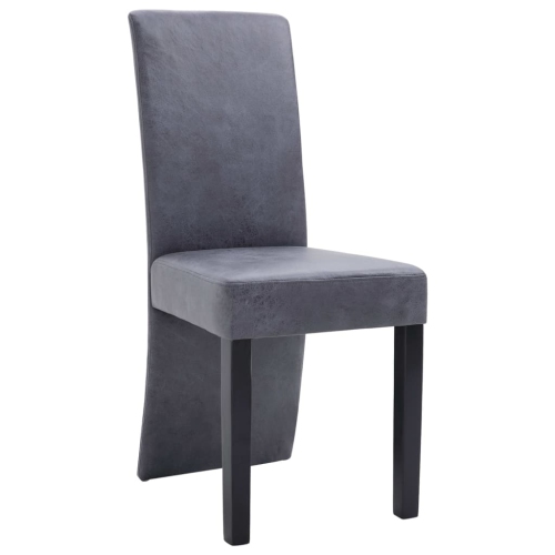vidaXL Dining Chairs 4 pcs Gray Faux Suede Leather