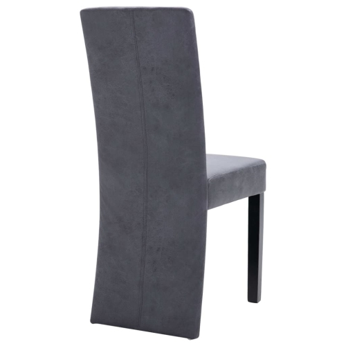 vidaXL Dining Chairs 4 pcs Gray Faux Suede Leather