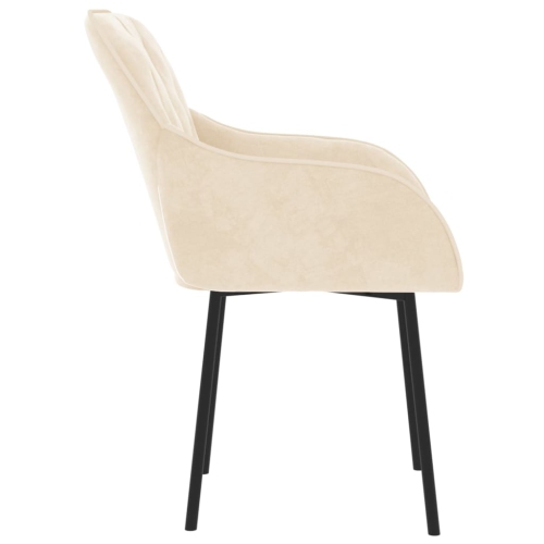 vidaXL Dining Chairs 2 pcs Cream Velvet