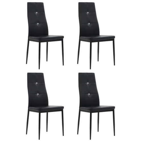 VIDAXL  Dining Chairs 4 PCs Black Faux Leather