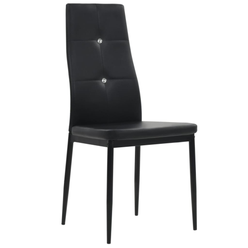 vidaXL Dining Chairs 4 pcs Black Faux Leather