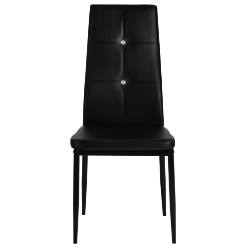 vidaXL Dining Chairs 4 pcs Black Faux Leather