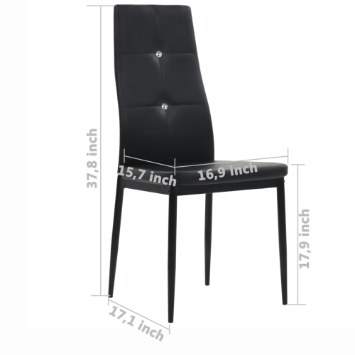 vidaXL Dining Chairs 4 pcs Black Faux Leather