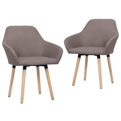 VIDAXL  Dining Chairs 2 PCs Taupe Fabric
