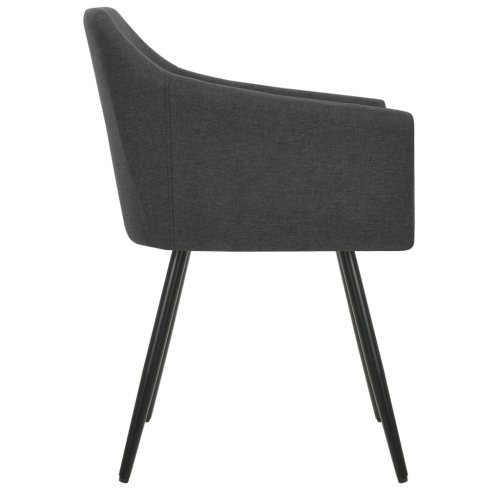 vidaXL Dining Chairs 2 pcs Dark Grey Fabric