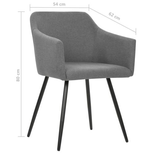 vidaXL Dining Chairs 4 pcs Light Grey Fabric