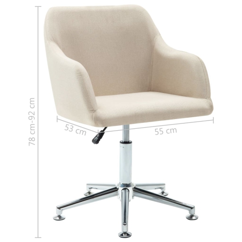 vidaXL Swivel Dining Chairs 2 pcs Cream Fabric