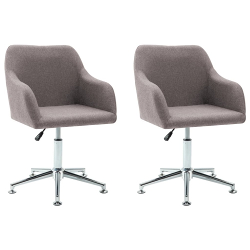 vidaXL Swivel Dining Chairs 2 pcs Taupe Fabric