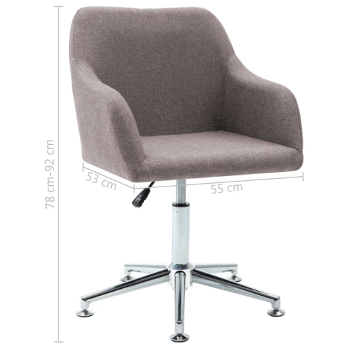 vidaXL Swivel Dining Chair Taupe Fabric