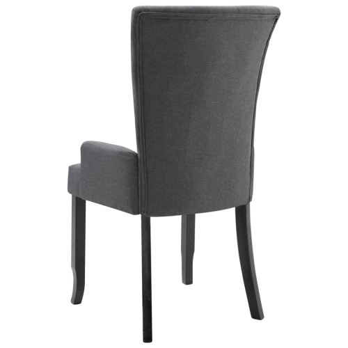 vidaXL Dining Chair with Armrests Dark Grey Fabric