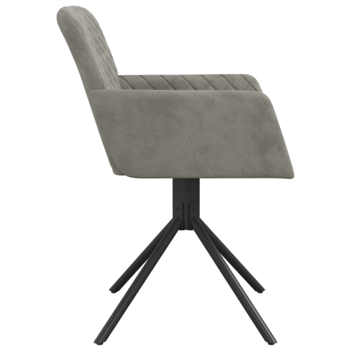 vidaXL Swivel Dining Chairs 2 pcs Light Grey Velvet