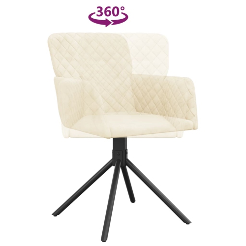 vidaXL Swivel Dining Chairs 2 pcs Cream Velvet