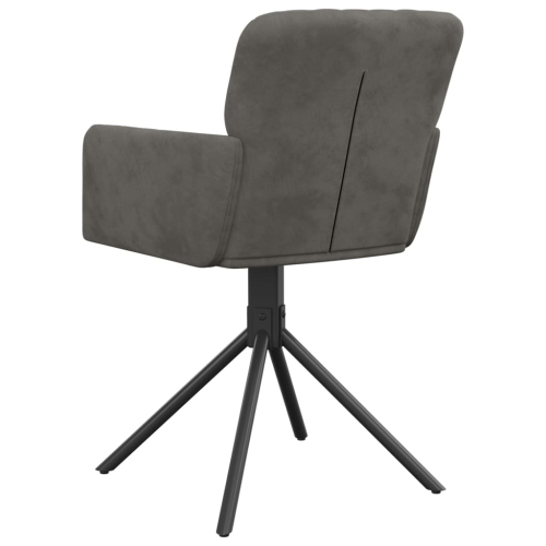 vidaXL Swivel Dining Chairs 2 pcs Dark Grey Velvet