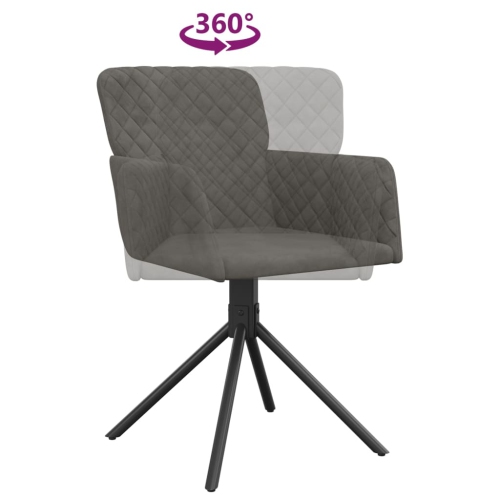 vidaXL Swivel Dining Chairs 2 pcs Dark Grey Velvet
