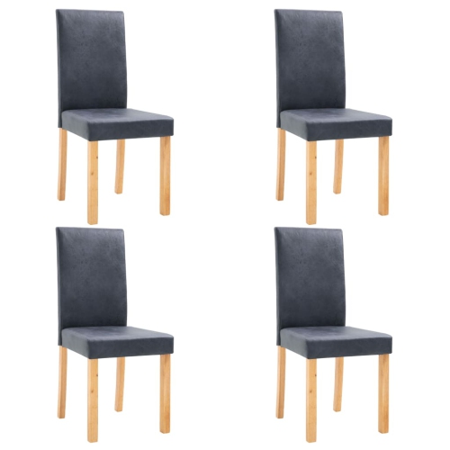 vidaXL Dining Chairs 4 pcs Gray Faux Leather