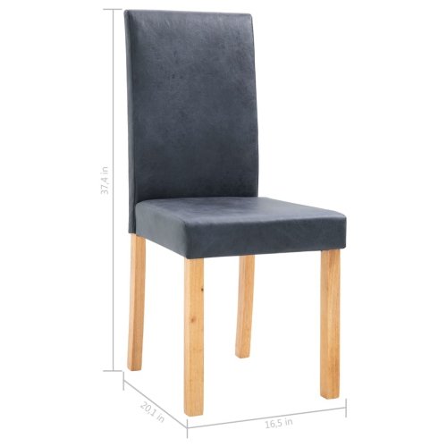 vidaXL Dining Chairs 4 pcs Gray Faux Leather