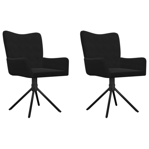 VIDAXL  Swivel Dining Chairs 2 PCs Velvet In Black
