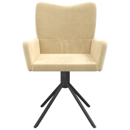 vidaXL Swivel Dining Chairs 2 pcs Cream Velvet