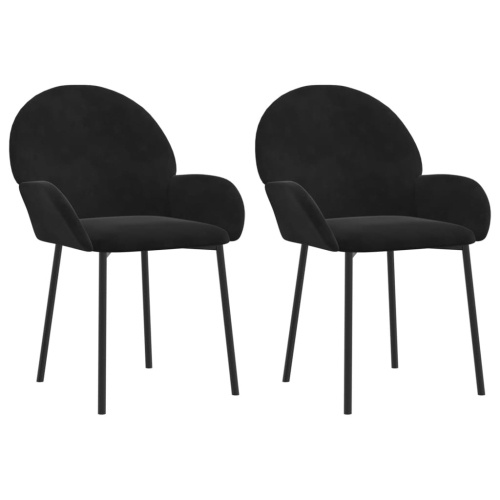 vidaXL Dining Chairs 2 pcs Black Velvet