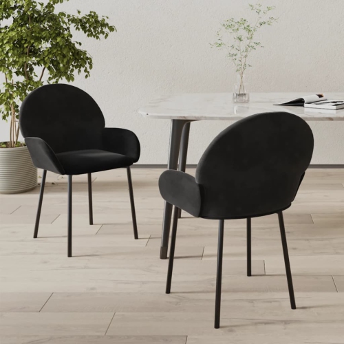 vidaXL Dining Chairs 2 pcs Black Velvet