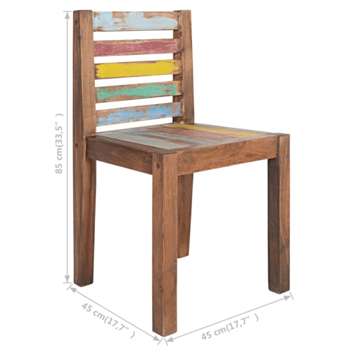 vidaXL Dining Chairs 2 pcs Solid Reclaimed Wood