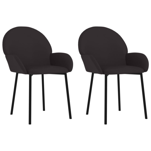 vidaXL Dining Chairs 2 pcs Black Faux Leather