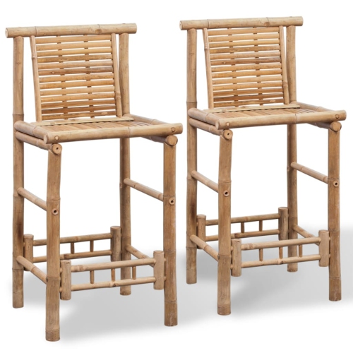 VIDAXL  Bar Stools 2 PCs Bamboo