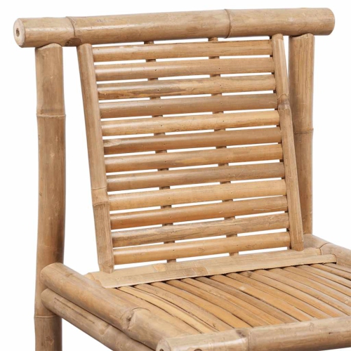 vidaXL Bamboo Bar Stools with Backs Set of 2, Weather-Resistant, 17.7" x 20.9" x 40.2" Brown