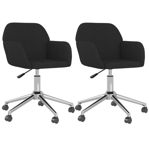 VIDAXL  Swivel Dining Chairs 2 PCs Fabric In Black