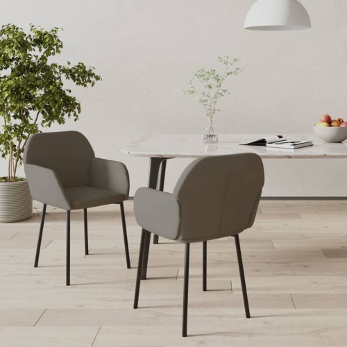 vidaXL Dining Chairs 2 pcs Dark Grey Velvet