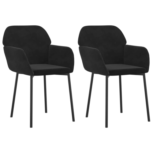vidaXL Dining Chairs 2 pcs Black Velvet