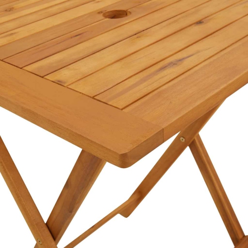 vidaXL Folding Patio Table, Rectangle Side Table, Solid Acacia Wood, 23.6" x 23.6" x 29.5"