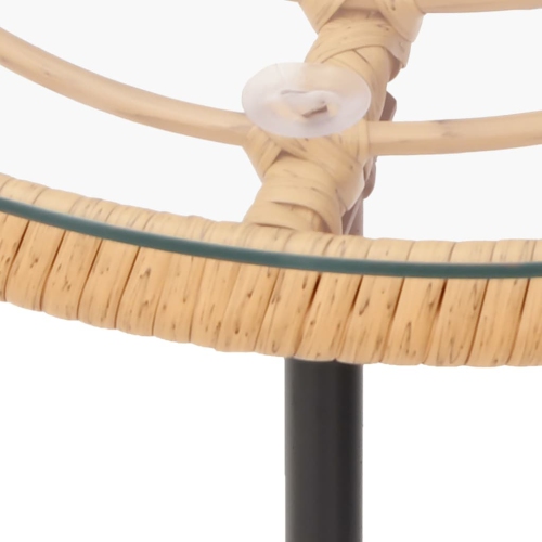 vidaXL Dining Table Ø50 cm&nbsp;Tempered Glass and Steel