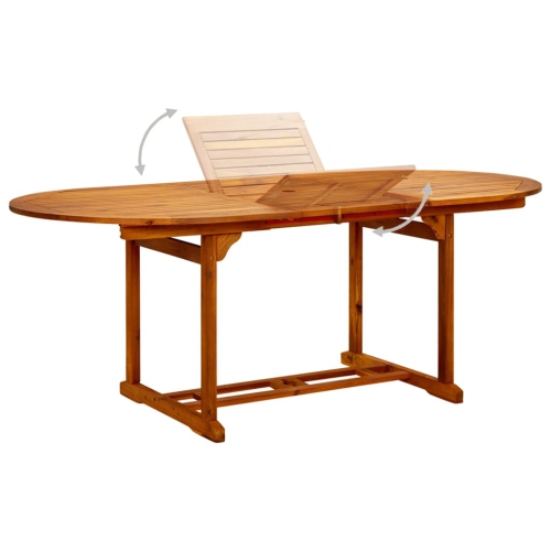 vidaXL Patio Table 78.7"x39.3"x29.1" Solid Acacia Wood