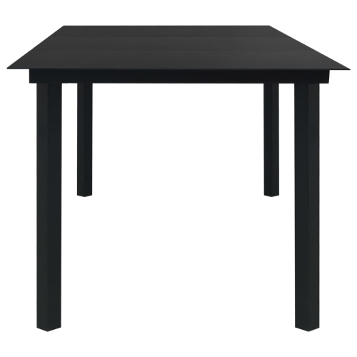 vidaXL Patio Dining Table Black 74.8"x35.4"x29.1" Steel and Glass