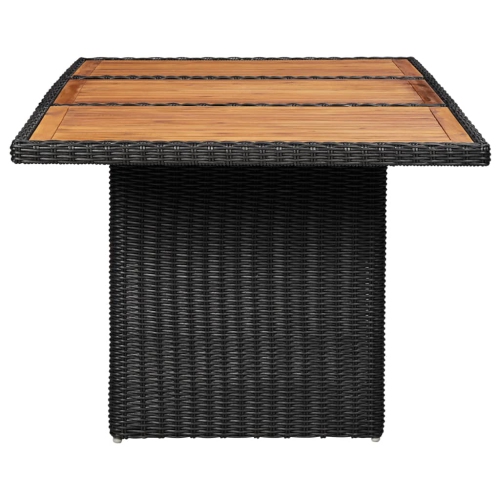 vidaXL Garden Dining Table Black 200x100x74 cm Poly Rattan