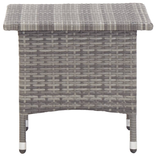 vidaXL Tea Table Gray 19.7"x19.7"x18.5" Poly Rattan