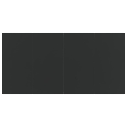 vidaXL Garden Dining Table Black 160x80x74cm Steel and Tempered Glass