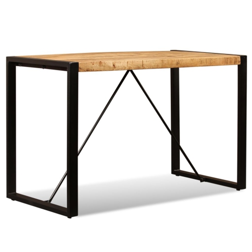 VIDAXL  Dining Table Solid Rough Wood 47.2" In Mango