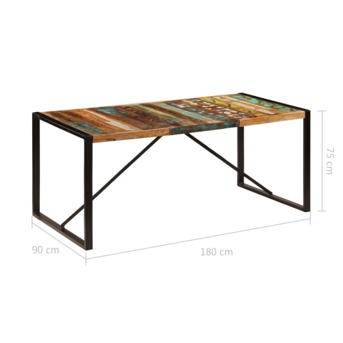 vidaXL Dining Table 70.9"x35.4"x29.5" Solid Reclaimed Wood