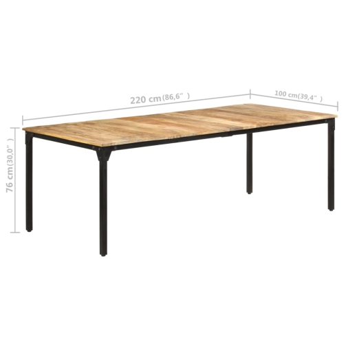 vidaXL Dining Table 86.6"x39.4"x29.9" Rough Mango Wood