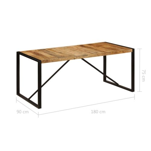 vidaXL Dining Table Solid Rough Mango Wood 70.9"