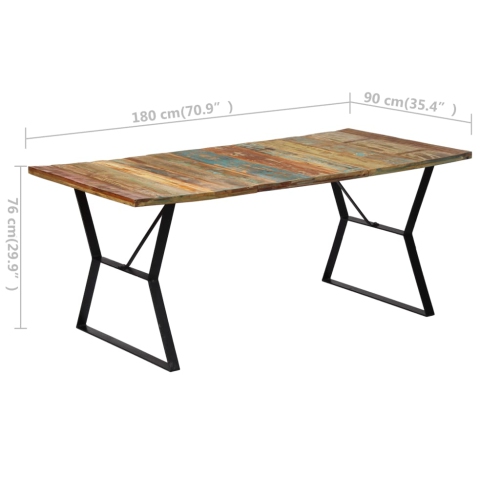 vidaXL Dining Table 70.8"x35.4"x29.9" Solid Reclaimed Wood