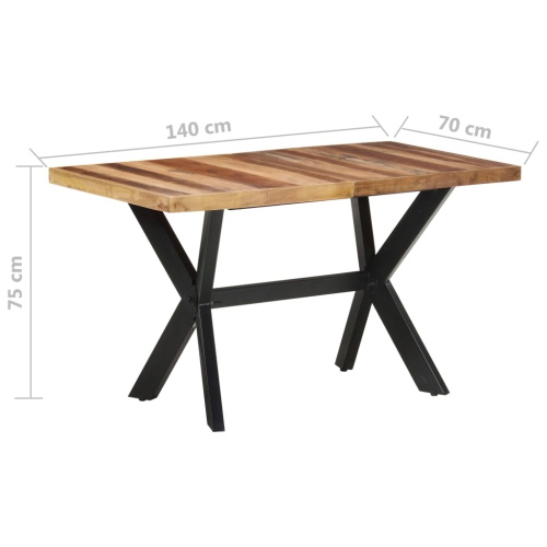 Table à dîner vidaXL en bois massif de 140x70x 75&nbsp;cm au fini miel