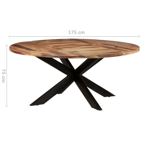 Table à manger ronde en bois d'acacia de 175 x 75 cm avec fini miel vidaXL