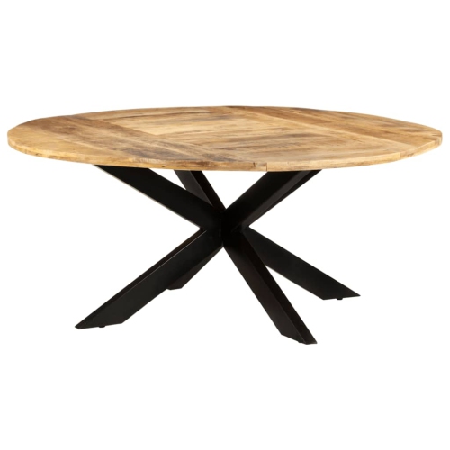 vidaXL Dining Table Round 175x75 cm Rough Mango Wood