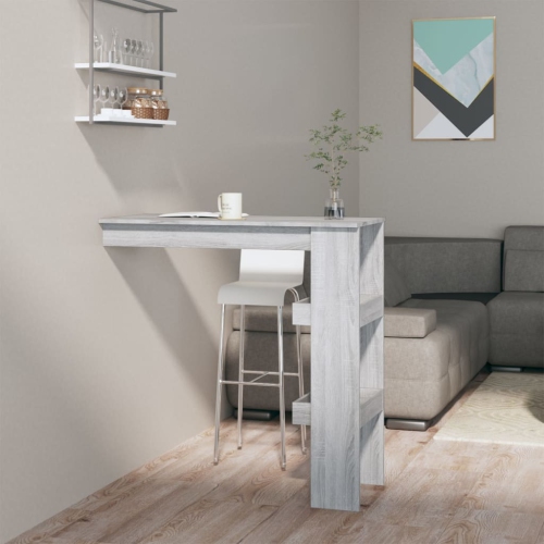vidaXL Wall Bar Table Grey Sonoma 102x45x103.5 cm Engineered Wood