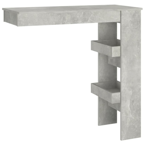 Table de bar murale en béton vidaXL, gris 10 x 45 x 103,5&nbsp;cm, bois d'ingénierie