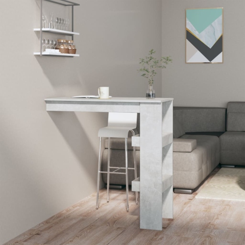 Table de bar murale en béton vidaXL, gris 10 x 45 x 103,5 cm, bois d'ingénierie